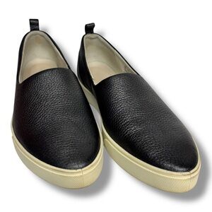 ECCO Black Pebbled Leather Slip On Sneakers Almond Toe Women's 9 Flats